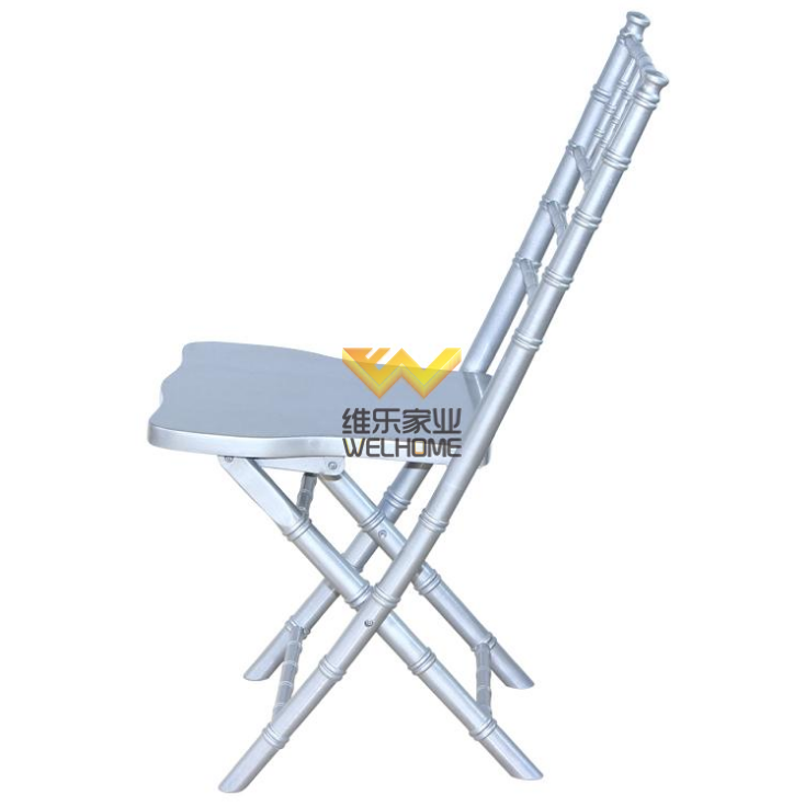 Silver wooden chiavari folding chair for wedding/event